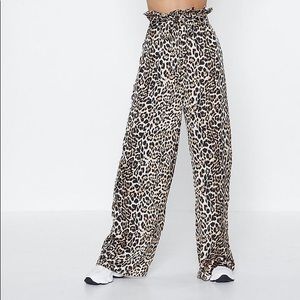 NWT Leopard Silky Pants